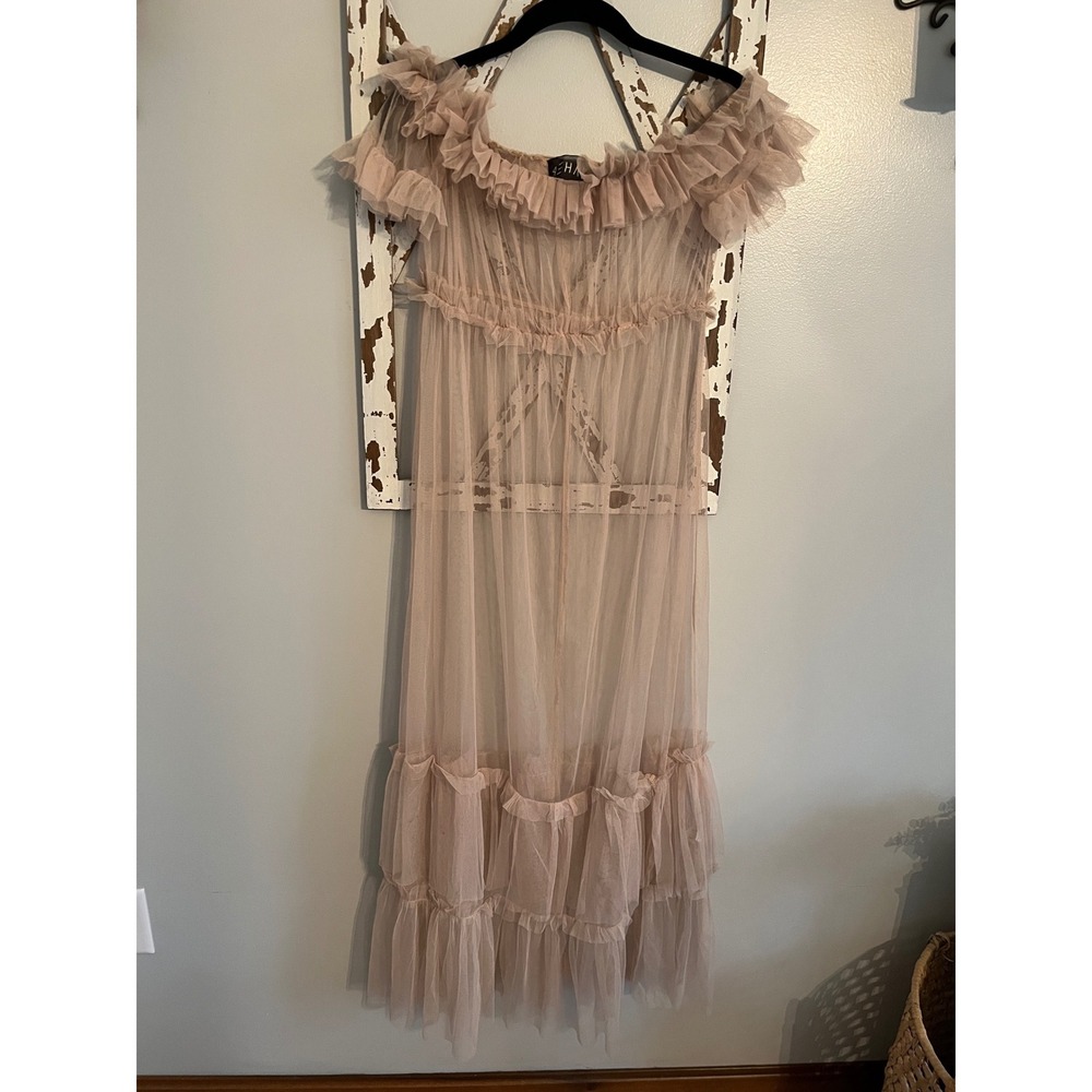Rehab‎ Sheer Nude Overlay Dress Size S/M